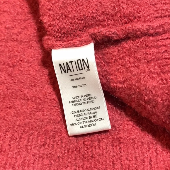 Nation LTD Small Berry Pink Jorjie Baby Alpaca Hooded Pullover Sweater Ultrasoft - Picture 6 of 9